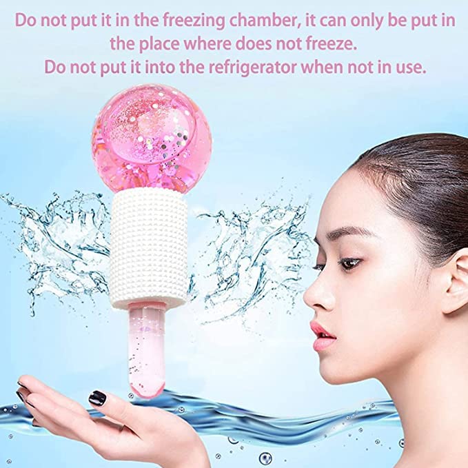 Crystal Ice Ball for Facials - Reduce Puffiness and Tighten Skin with Beauty Cooling Massage Tool